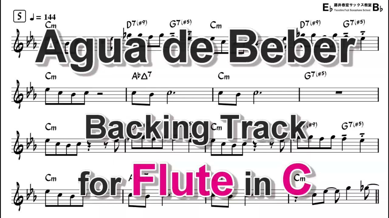 Agua de Beber  - Backing Track with Sheet Music for Flute in C
