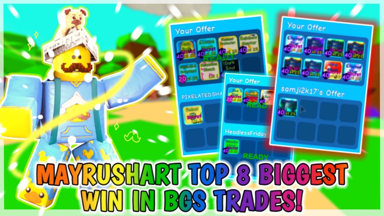 ⭐ TOP 8 MAYRUSHART BIGGEST WIN IN BGS TRADES! *MEGA W's* | ROBLOX ⭐