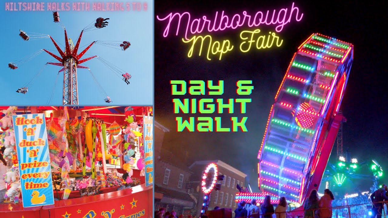 Marlborough Mop Fair 2021 - 800 Year Old Event in England | Day & Night walk at a funfair