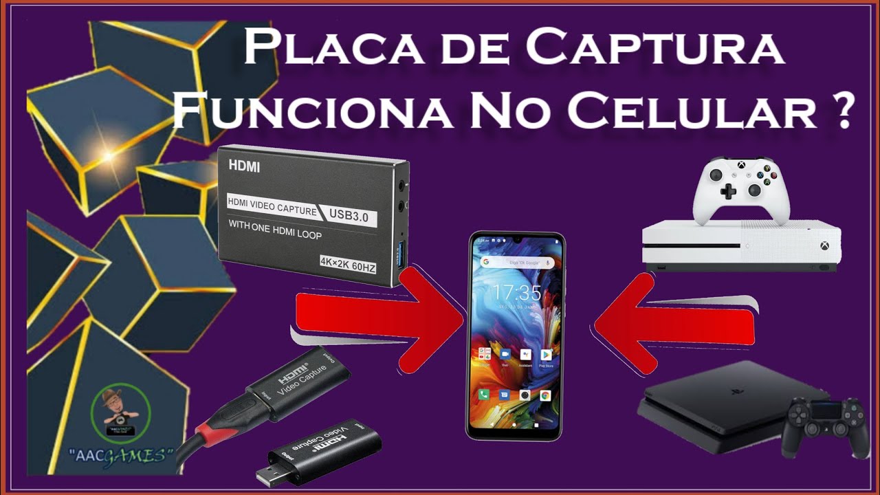 Placa de Captura para celular | usando Smartphone via OTG,USB e HDMI | PC , Xbox , PS4