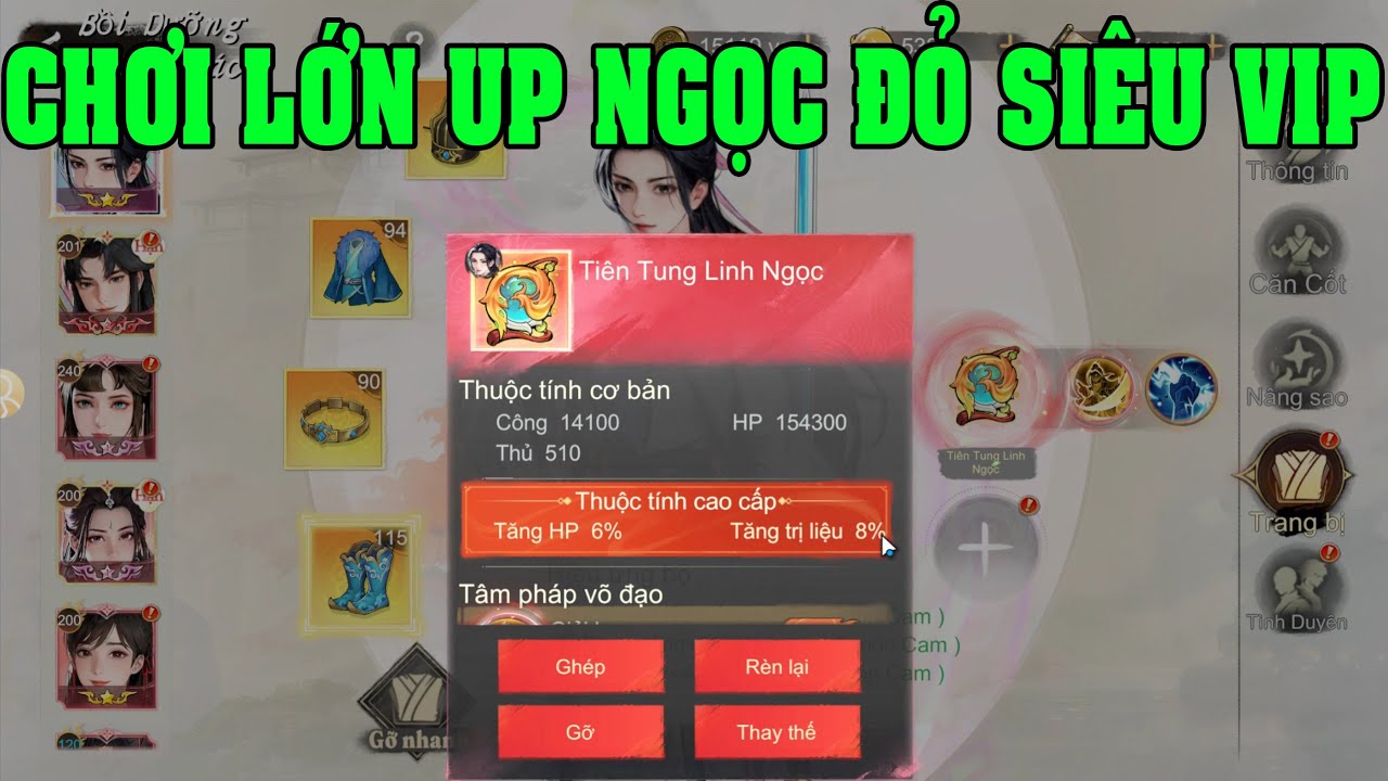 Thiếu Niên Ca Hành: Khởi Động Chơi Lớn UP Ngọc Đỏ Siêu VIP Tẩy Skill Full Cấp Bung KNB Mua Vé Event