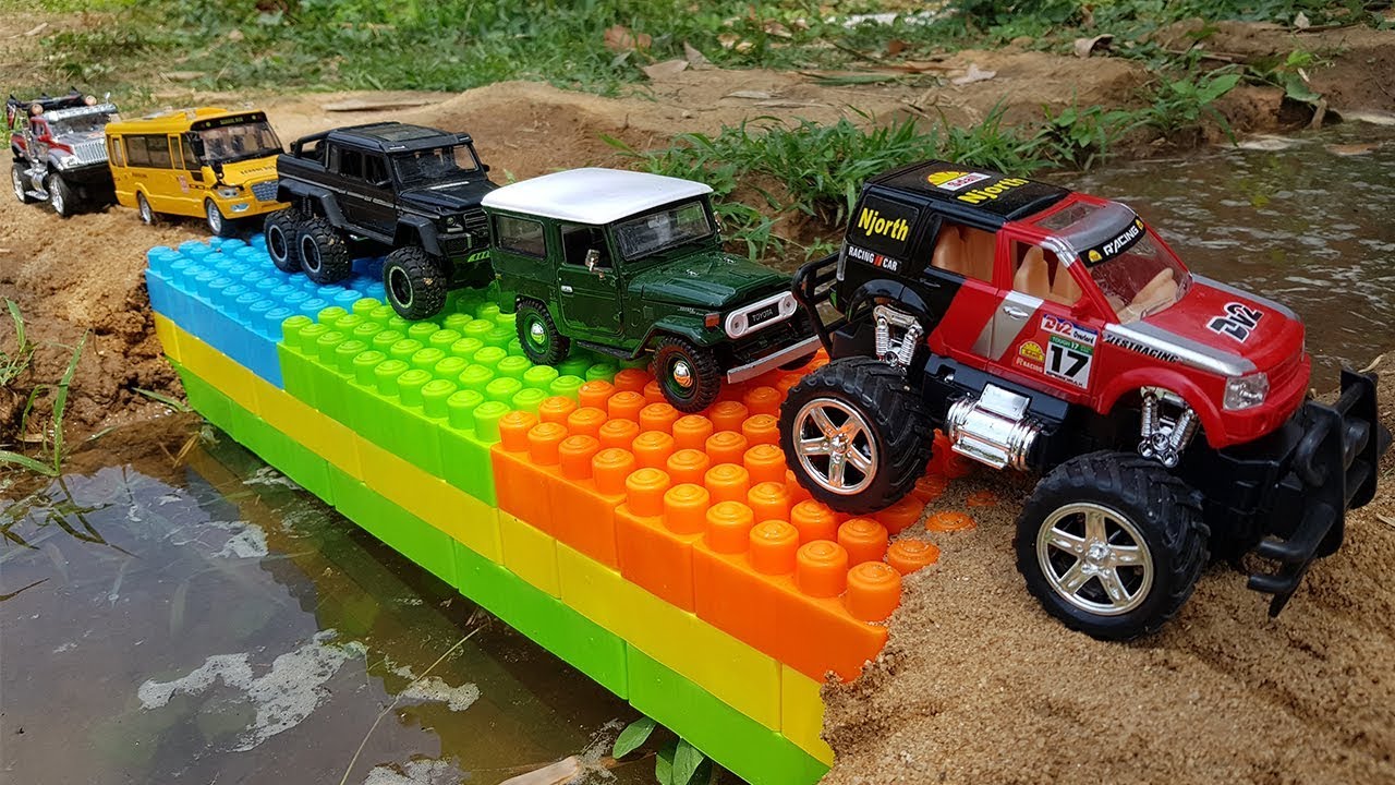 Build Bridge Blocks Toys Excavator Road Roller Dump Truck | Car Toys