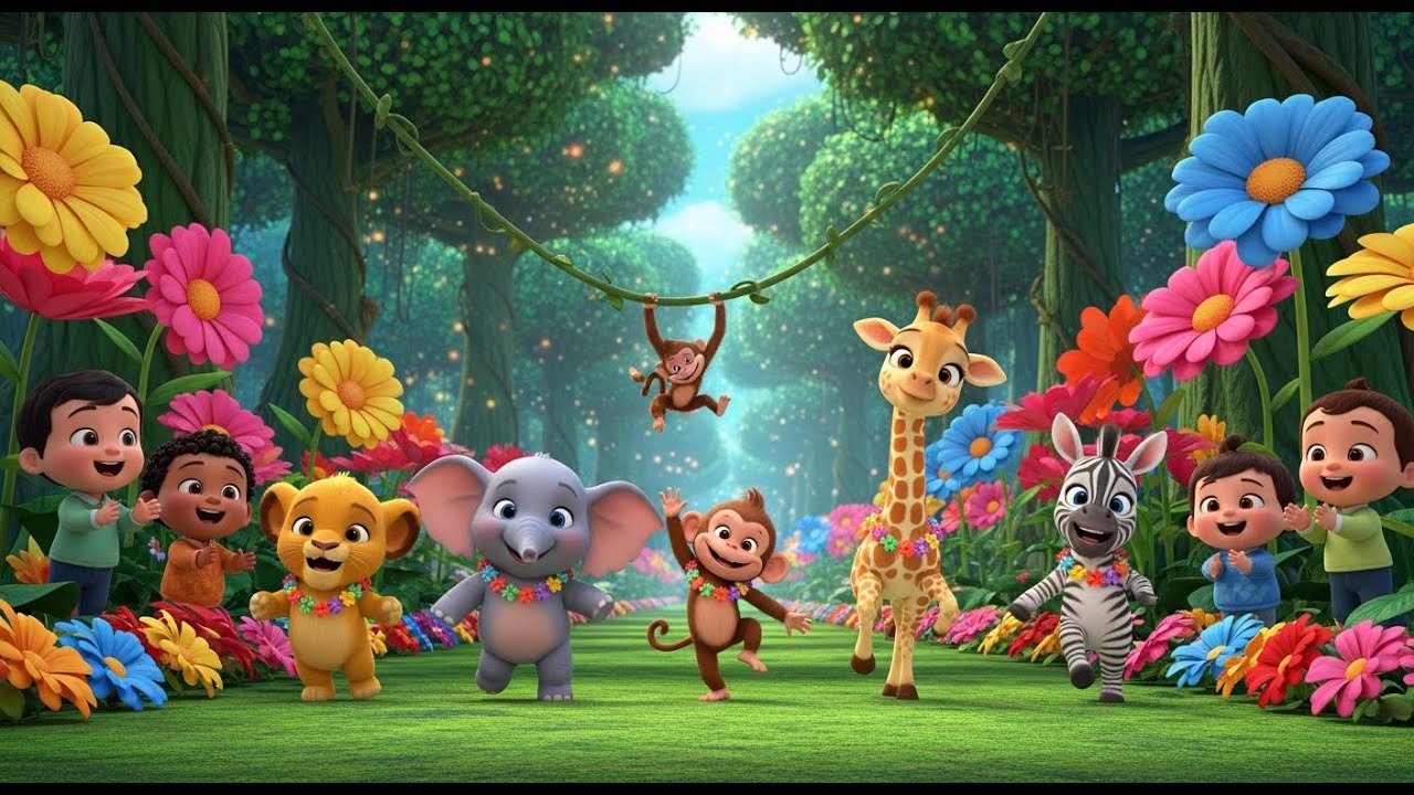 Jungle Animals Dance Parade 🦁🐘 | Baby Giggles TV Fun Animal Song for Toddlers