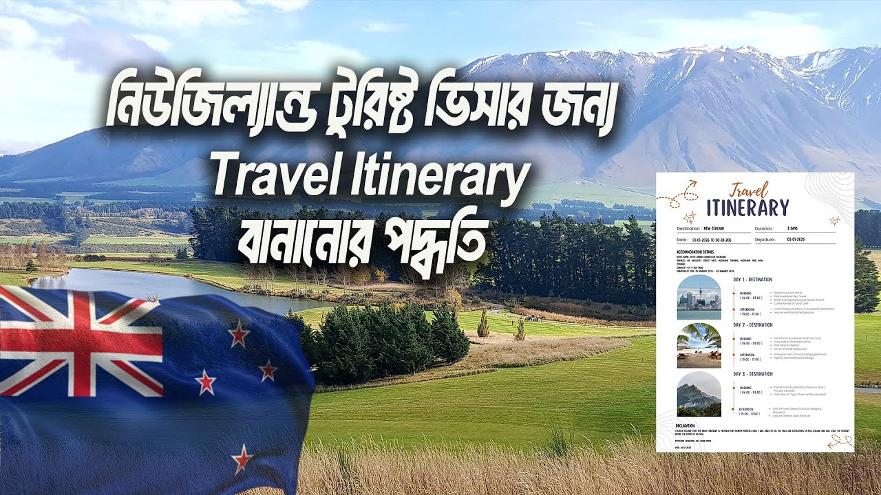 New Zealand Tourist Visa Travel Itinerary কীভাবে বানাবেন | Embassy Approved Format | Step by Step