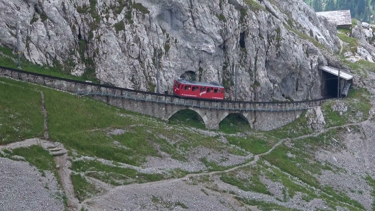 Scenic Switzerland - Pilatus Railway - Front Seat Passenger View of the World's Steepest Railway
