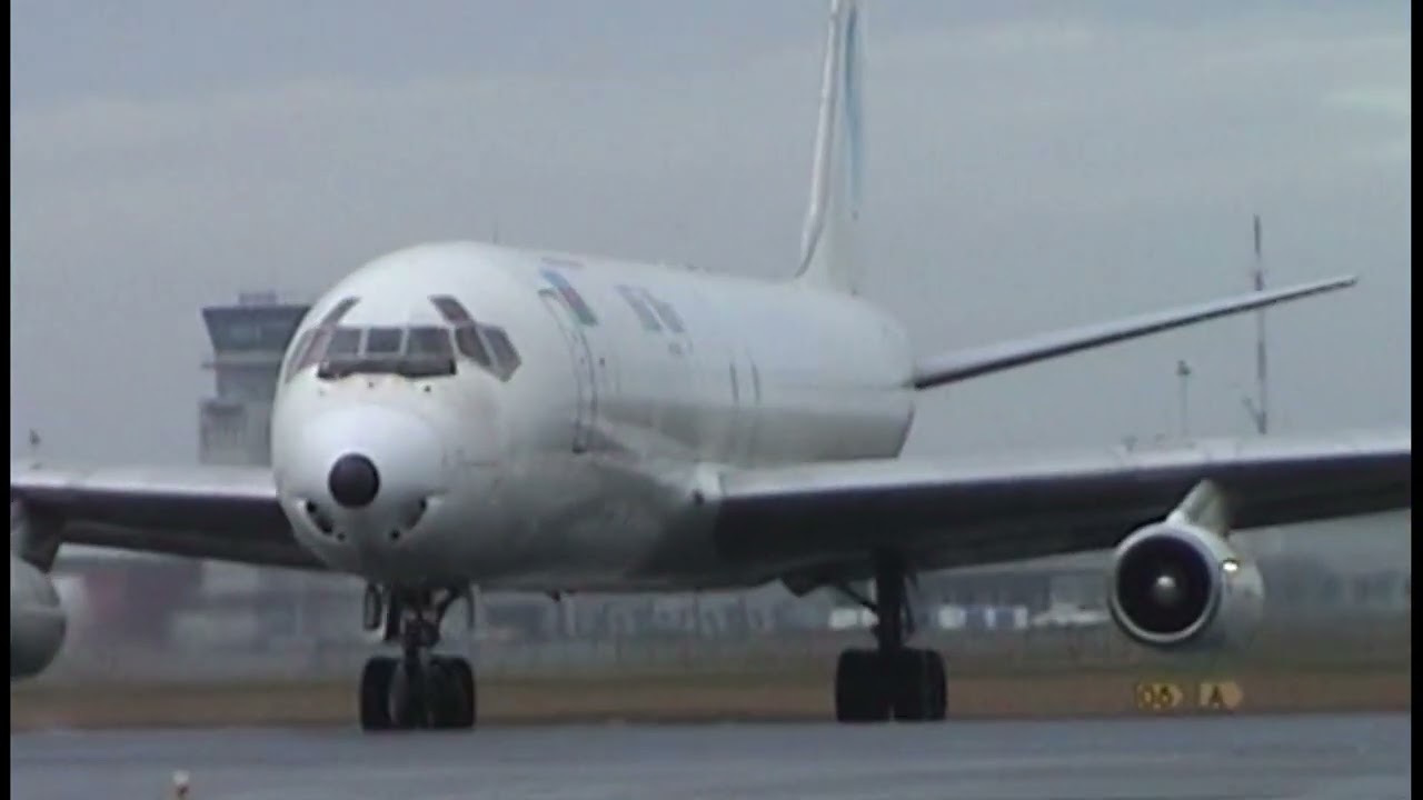 DOUGLAS DC-8-62  SILK WAY departure 4K AZ25 , Ostend Airport