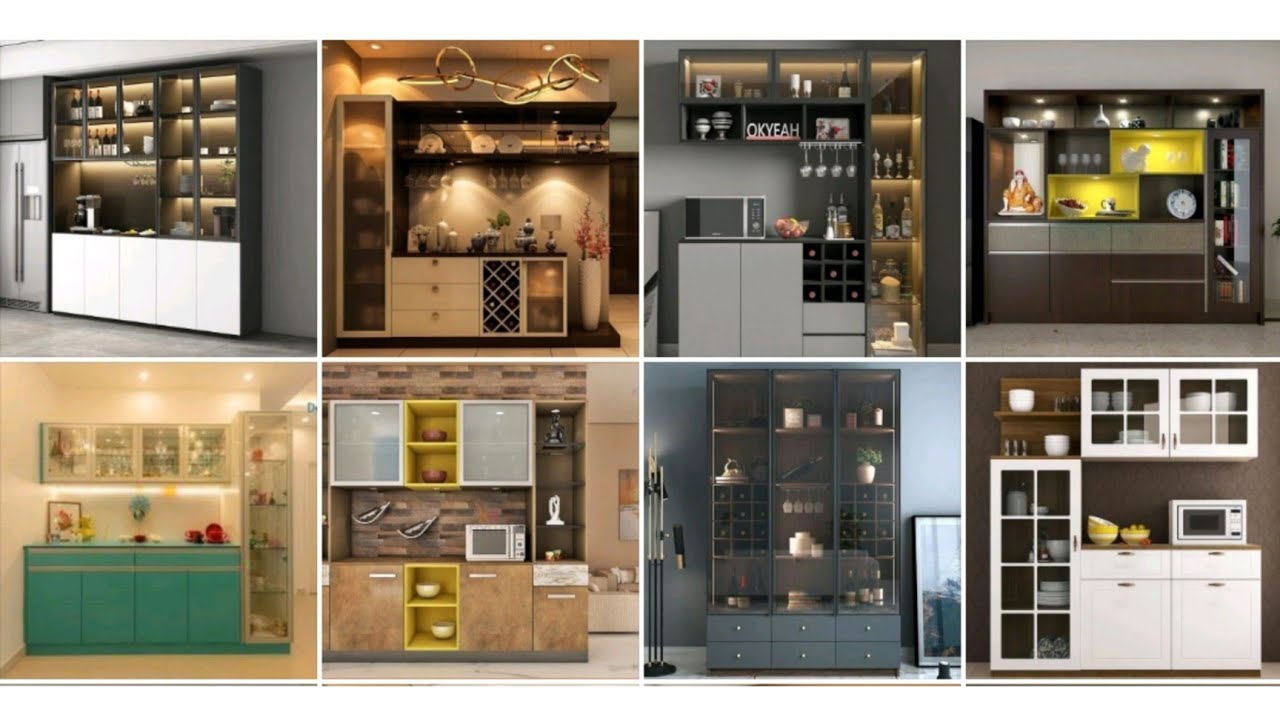TOP 80 latest Crockery Unit Design for Dining room 2023 ll crockery cabinet with glass door design