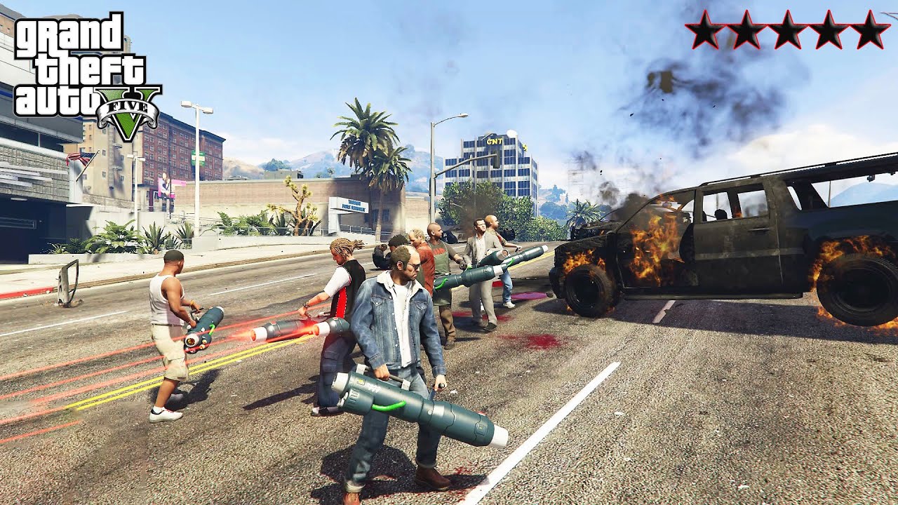 GTA 5 - Trevor And Friends FIVE STAR WIDOWMAKER RAMPAGE! (GTA V Funny Moments)