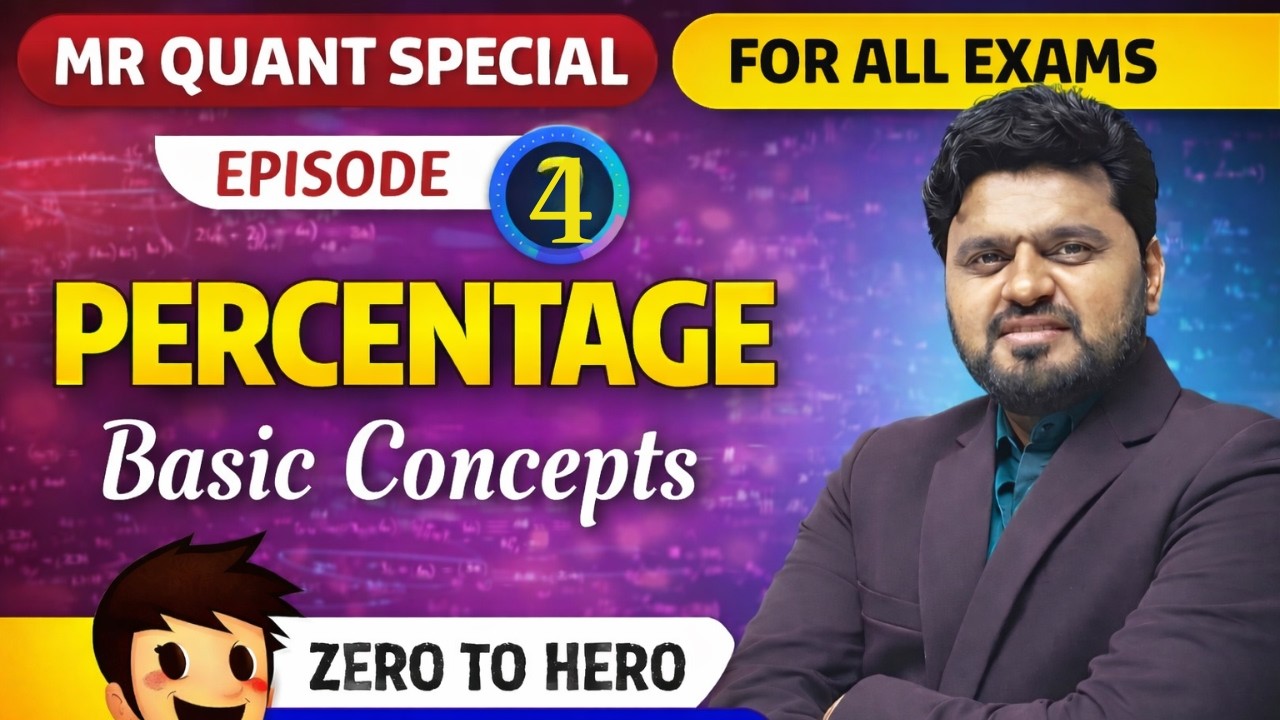Percentage Basic to Advanced | Class 04 | Complete Concept + Short Tricks | By Jeetendra Sir