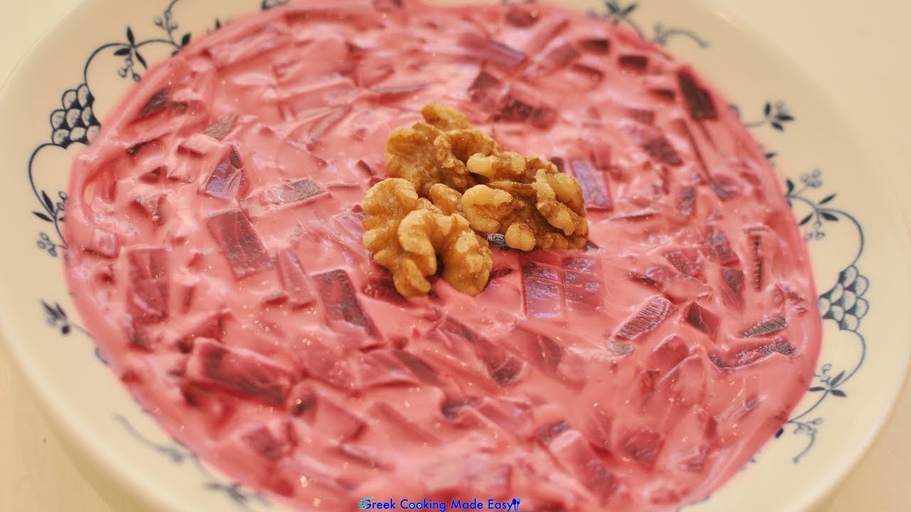 Greek Beet Salad with Yoghurt - Patzarosalata - &Pi;&alpha;&tau;&zeta;&alpha;&rho;&omicron;&sigma;&alpha;&lambda;ά&tau;&alpha; &mu;&epsilon; &Gamma;&iota;&alpha;&omicron;ύ&rho;&tau;&iota;