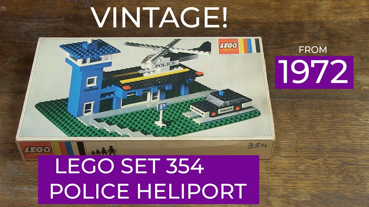 Обзор, сборка и распаковка набора LEGO 354 «Полицейский вертолетный парк» 1972 года #lego #legola...