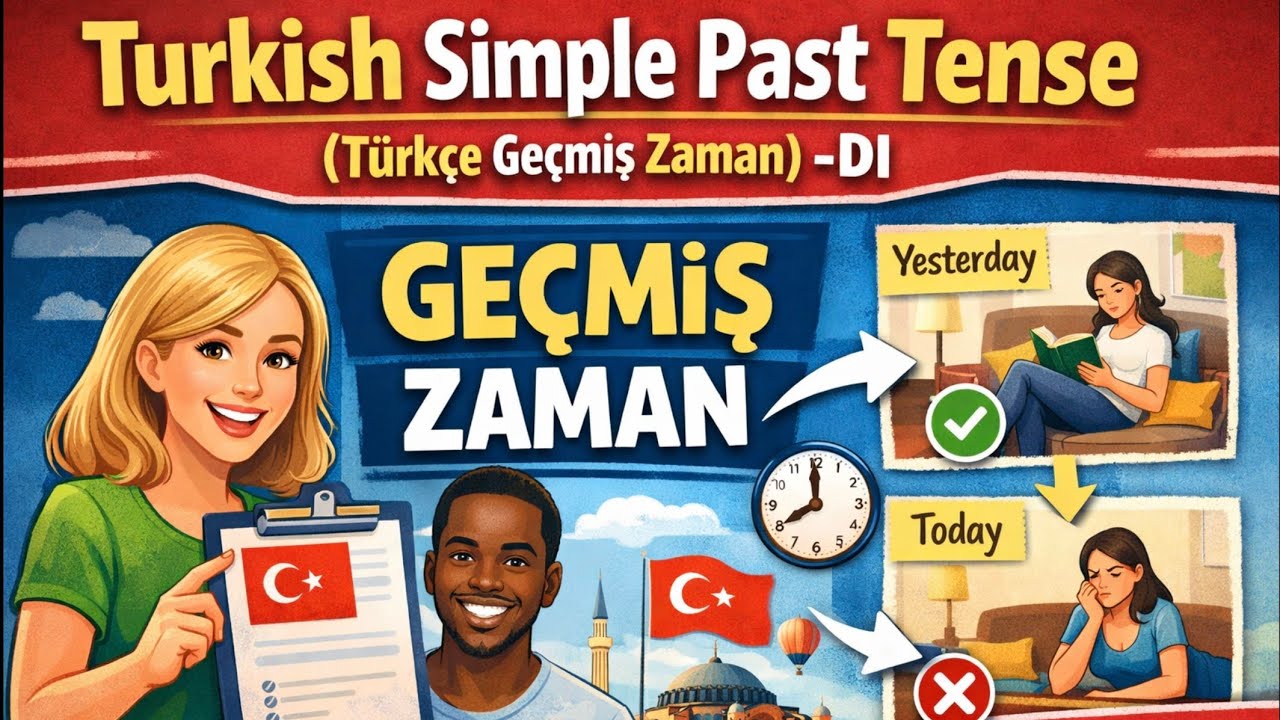Turkish Simple Past Tense (Türkçe Geçmiş Zaman) -DI  | A1 Turkish