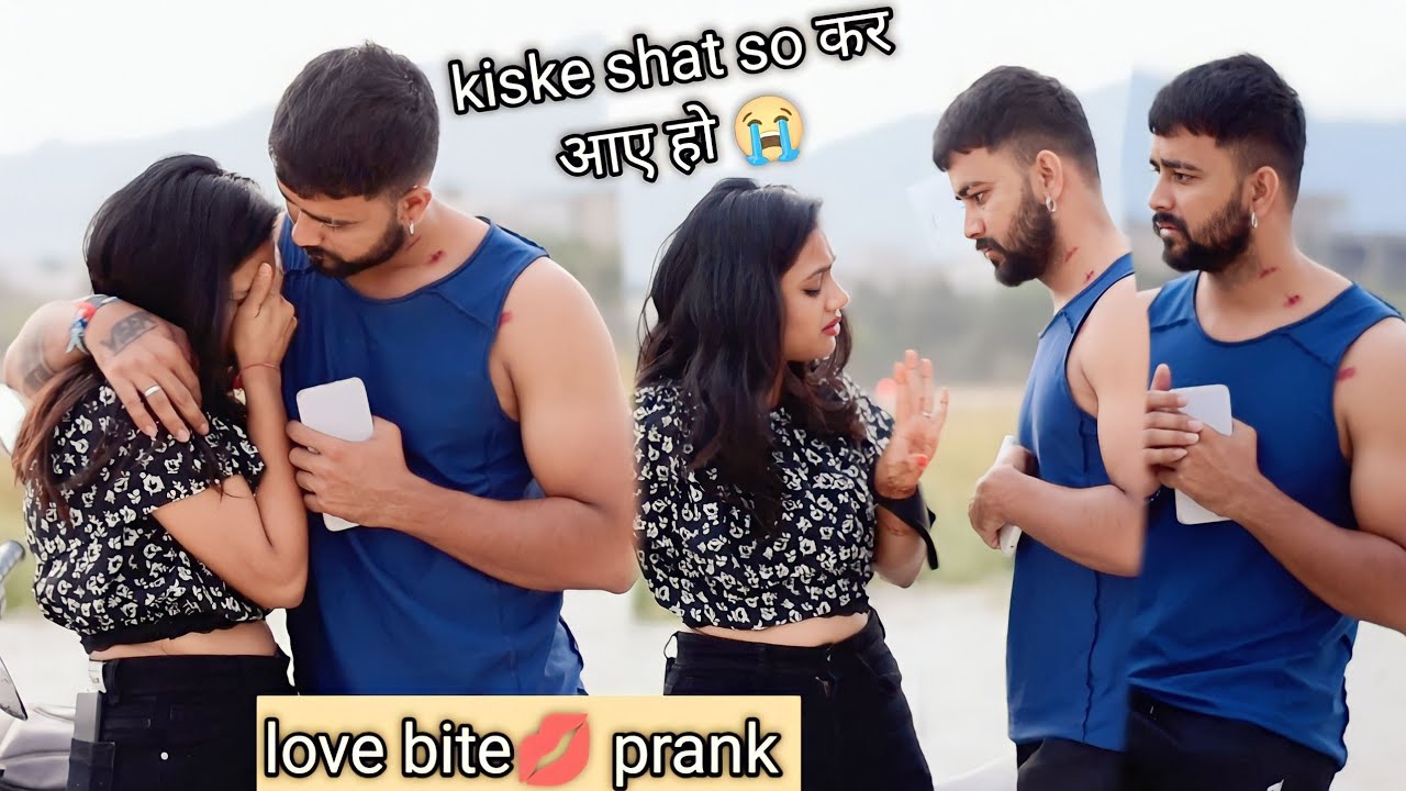 love bite prank 💋  || prank on girlfriend || gone wrong ( @veersamratvlog