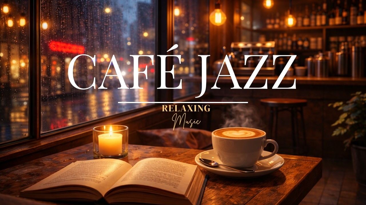 Rainy Jazz Café ☕ Relaxing Piano & Coffee Shop Ambience