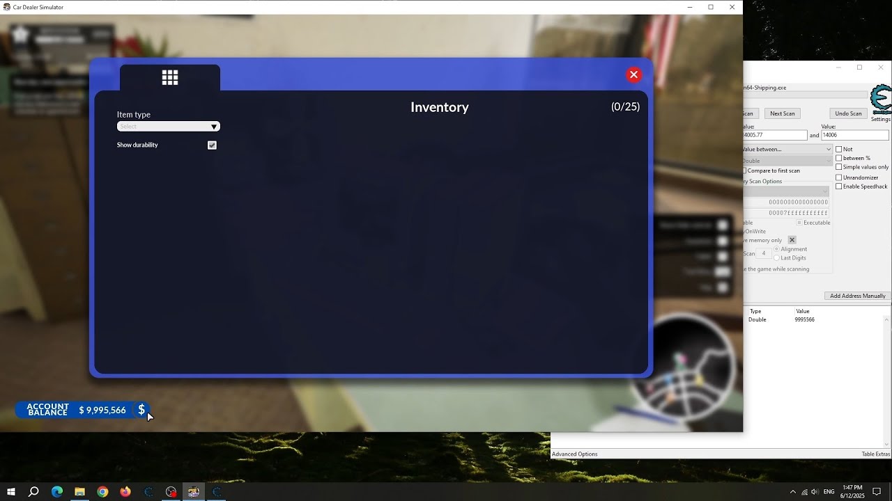 Car Dealer Simulator - Cheat Money (Basic Scan)