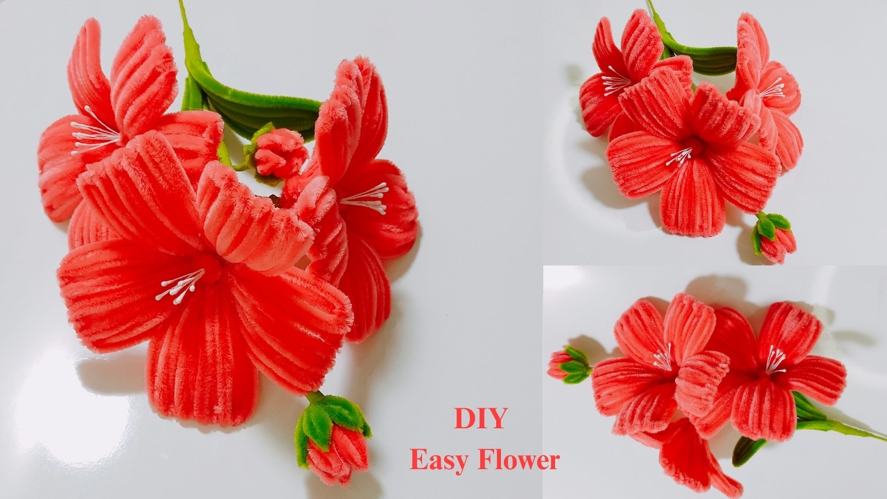 DIY Easy Flower | Easy way for making Pipe Cleaner Flower | Easy tutorial flower crafts