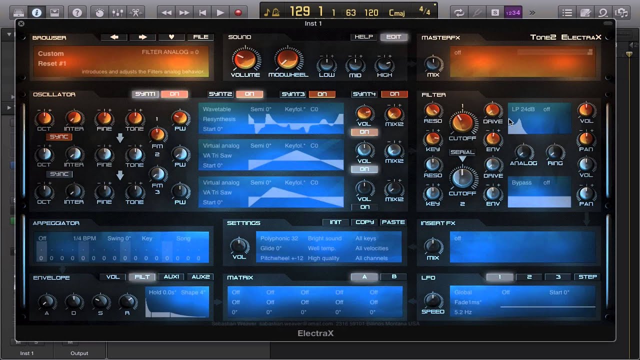 Tone 2 Electrax: Filters: Low Pass