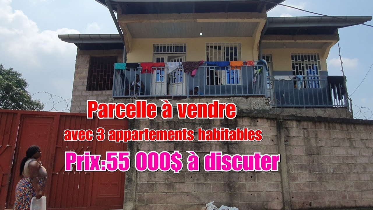👉RDC/KINSHASA/PRIX:55 000$ À DISCUTER/PARCELLE MISE EN VENTE AVEC PLUSIEURS PORTES DE LOCATAIRES....
