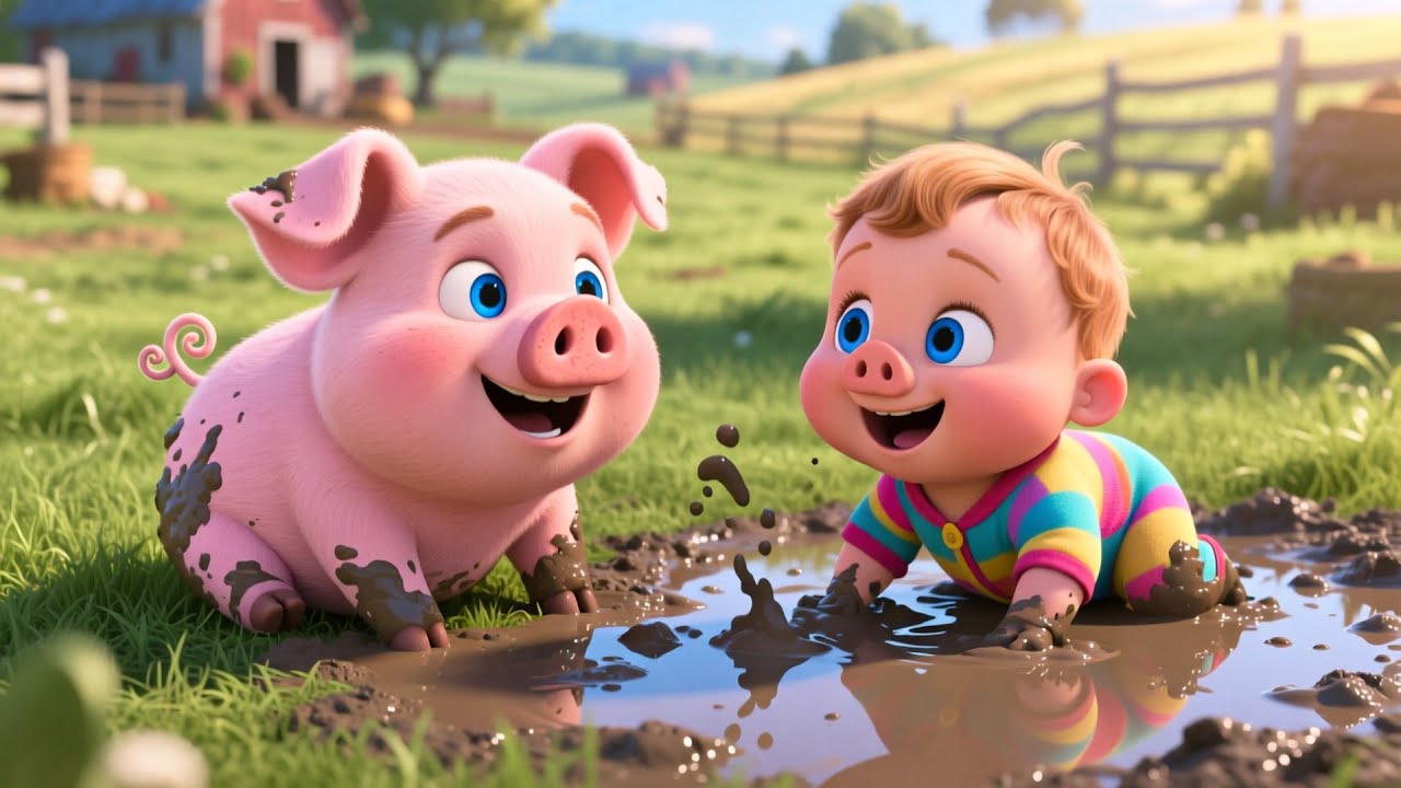 Piggy Funny Mud Splash 🐷💦 | Nursery Rhymes & Fun Learning Songs for Toddlers