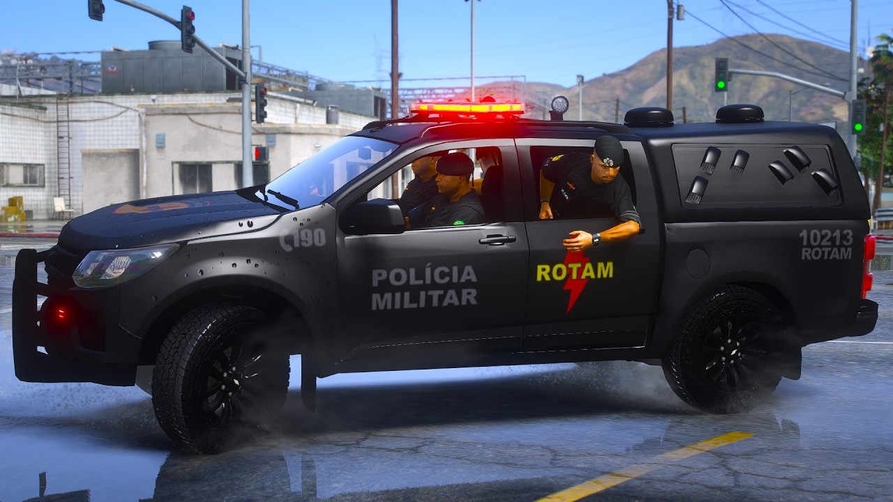 ROTAM em PERSEGUIÇÃO, ENQUADRO + CONFRONTO | PMGO | GTA 5 POLICIAL