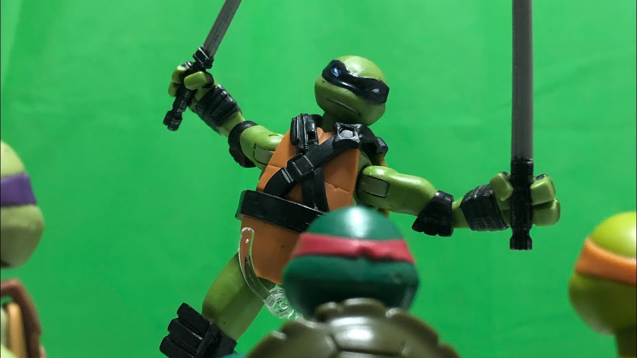 TMNT 2012 stop motion: Turtles vs Dark Leonardo