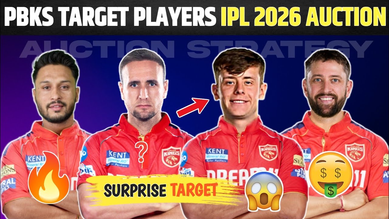 PBKS Target Players IPL 2026 Auction | Punjab Kings 2026 Auction Strategy & Players They Will Bid