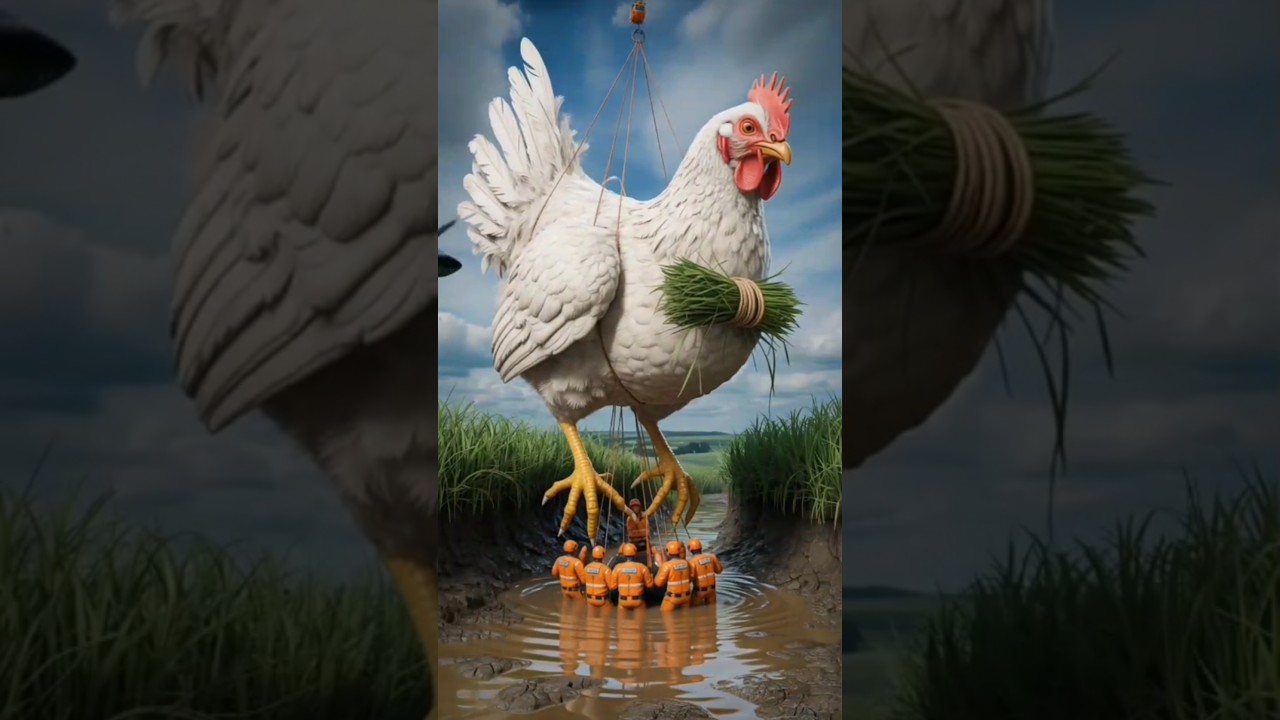 Rescue team saves the Chicken #chicken #farmer #rescue