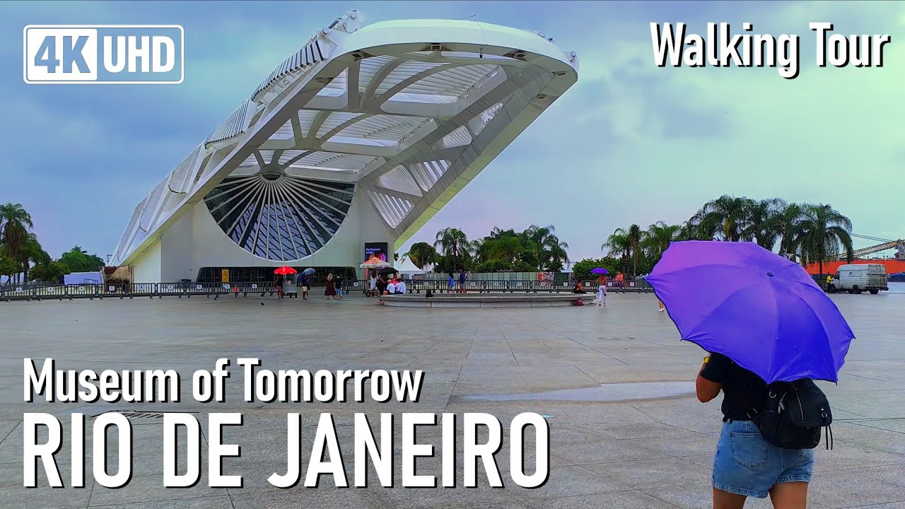 Museum of Tomorrow to Historic Downtown 🇧🇷 🌧️ | Walking Tour 4K | Scenic rainy day in Rio de Janeiro