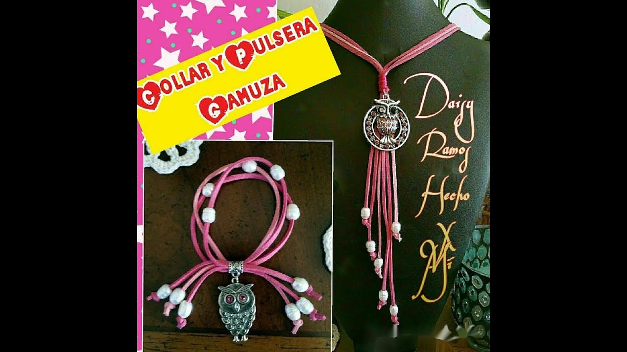 Fácil de Hacer Collar y Pulsera en Gamuza