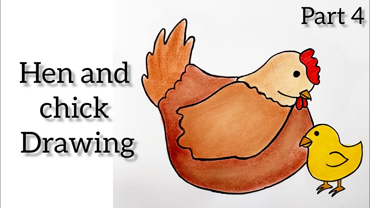 How to Draw a Hen and chick | kids series | Animal series | drawtales by swetha