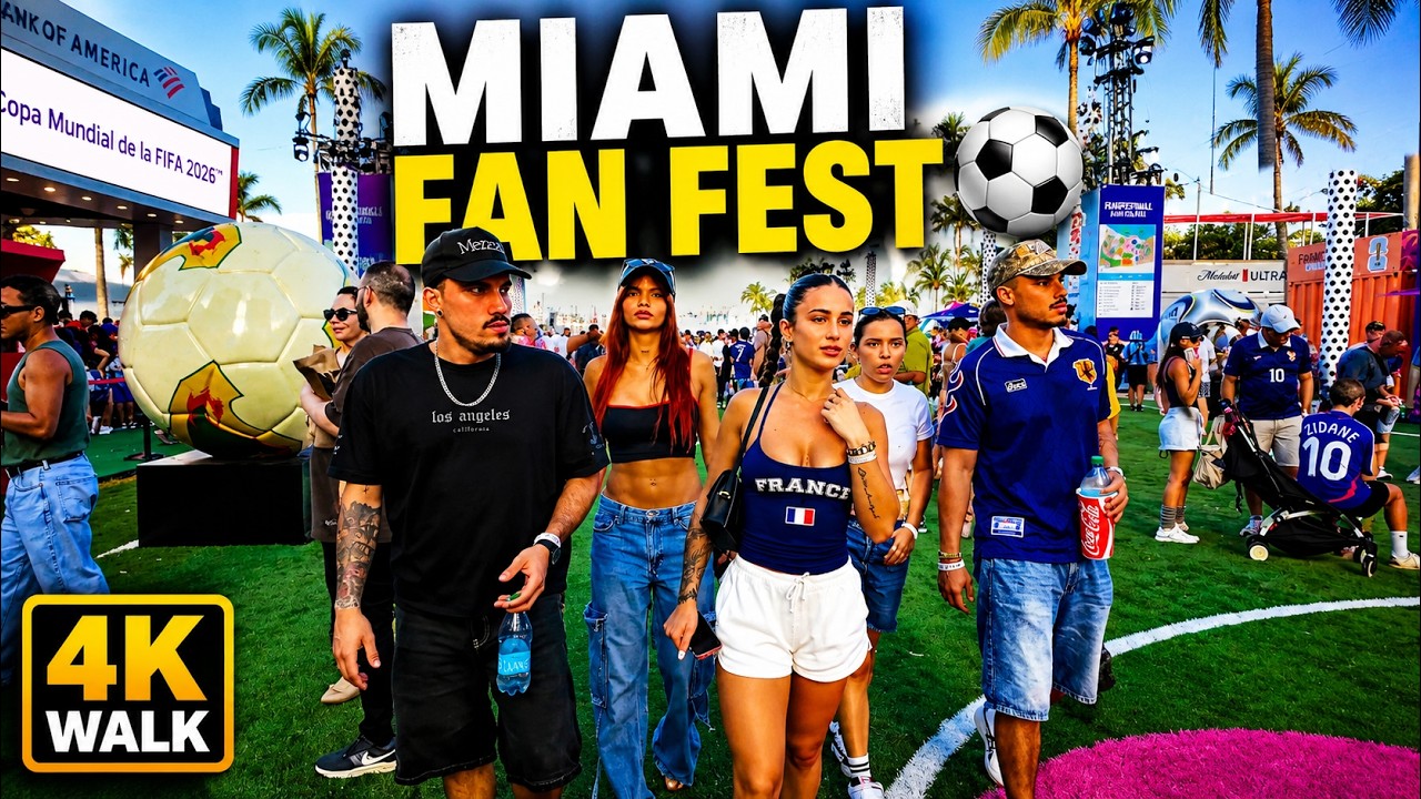 Bayfront Park Miami Fan Fest ⚽🌴 | FIFA World Cup 2026 4K Walk