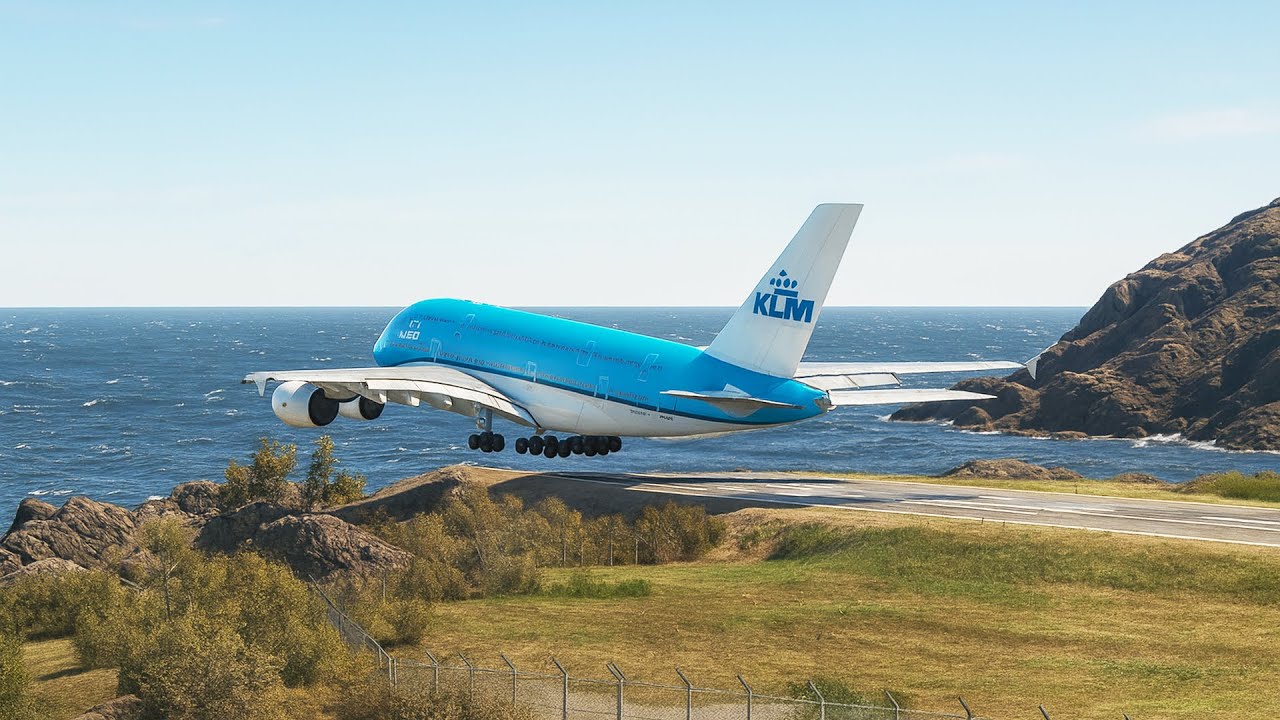 Dangerous Takeoff! KLM Airbus A380 From the World&rsquo;s Shortest Runway