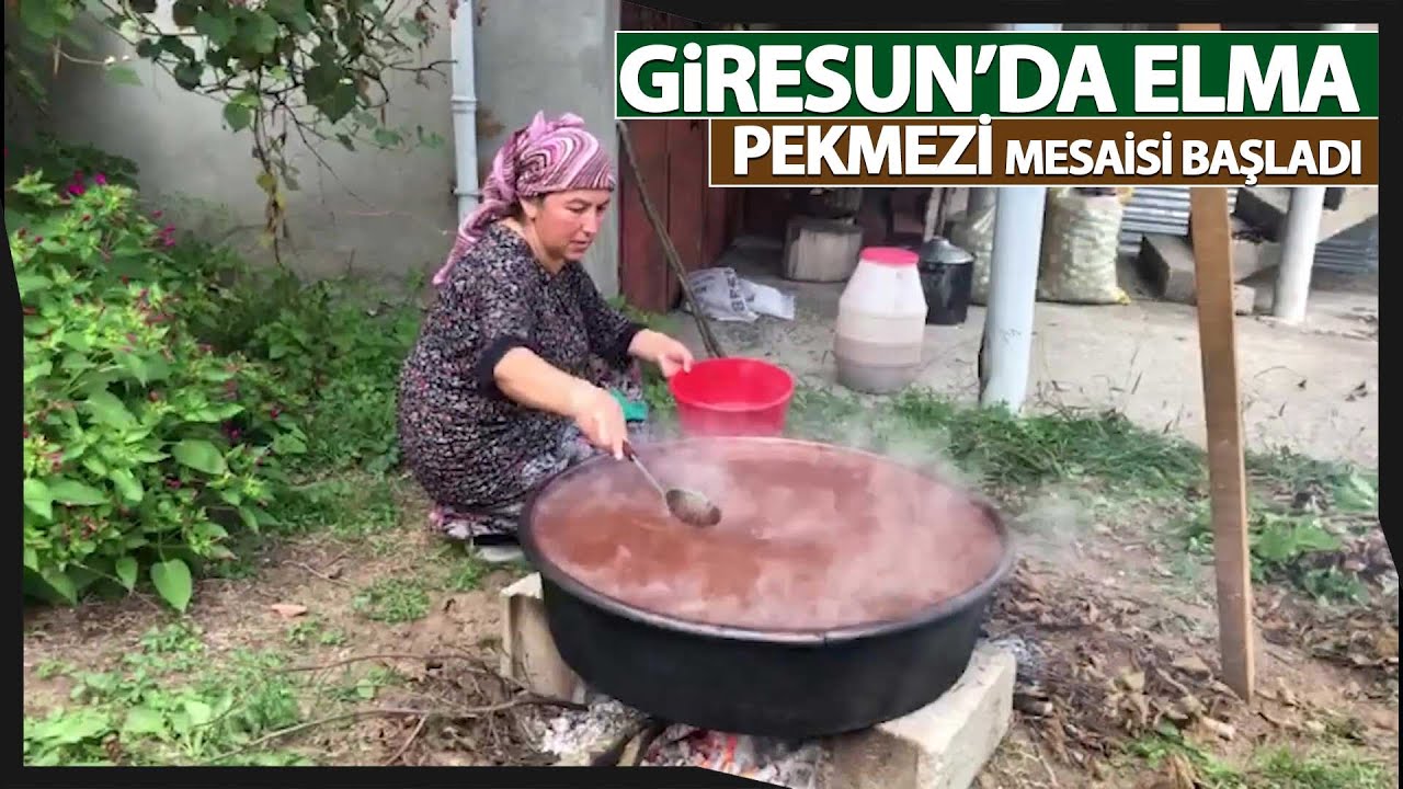 Giresun’da Elma Pekmezi Geleneksel Yöntemlerle Yapılıyor