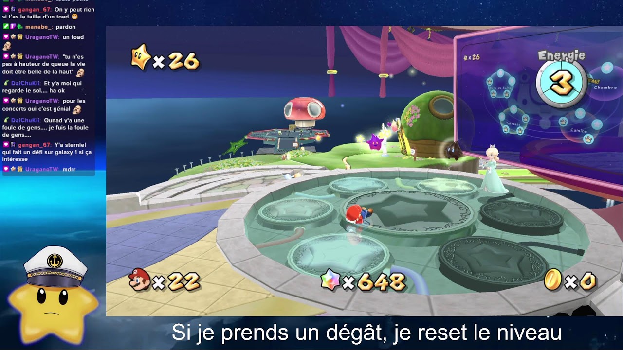 Mario Galaxy mais si je prends un dégât, je reset le niveau