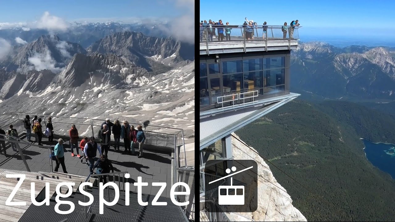 Zugspitze mountain 2962m (Germany, Austria), by cable car from Ehrwald 4K