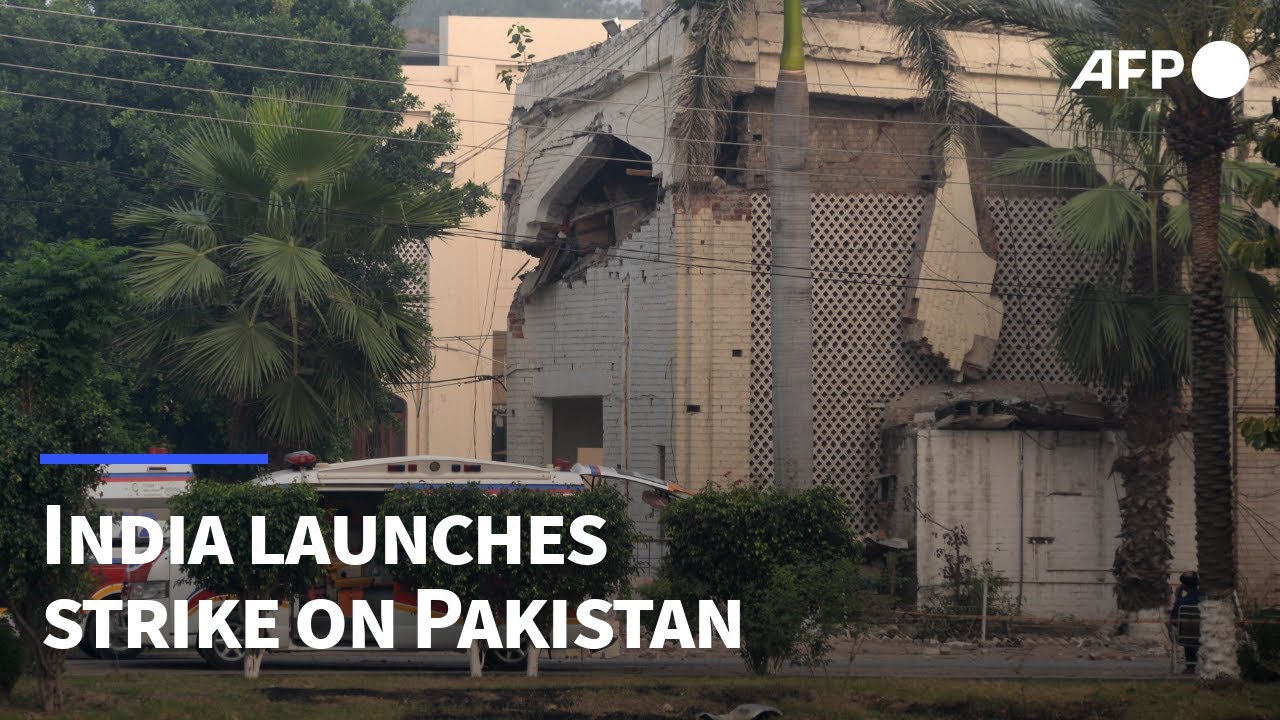 Building damaged in Muridke after India launches strikes on Pakistan | AFP