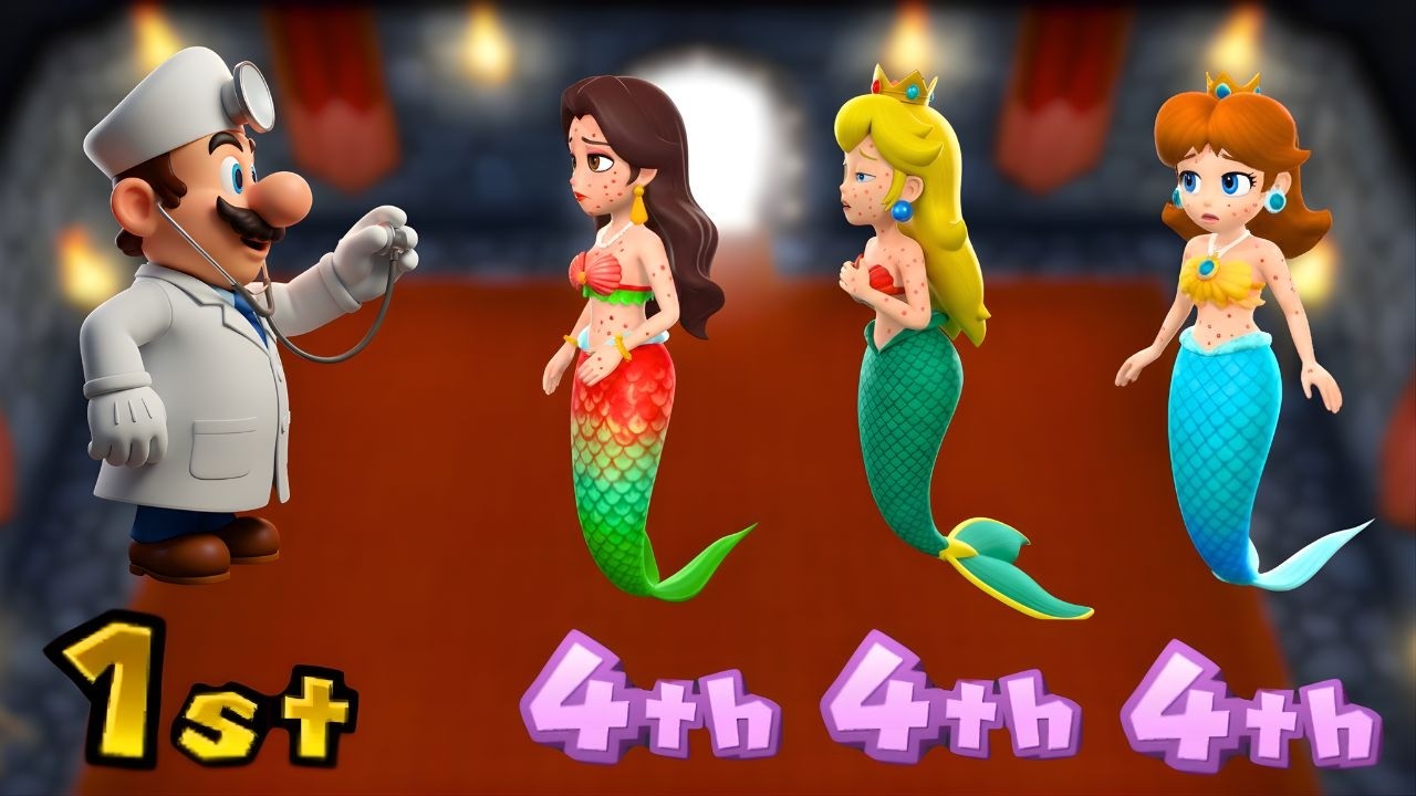 Mario Party 9 Minigames  Luigi Doctor vs Mermaid Peach vs Mermaid Daisy vs Mermaid Pauline (Master )