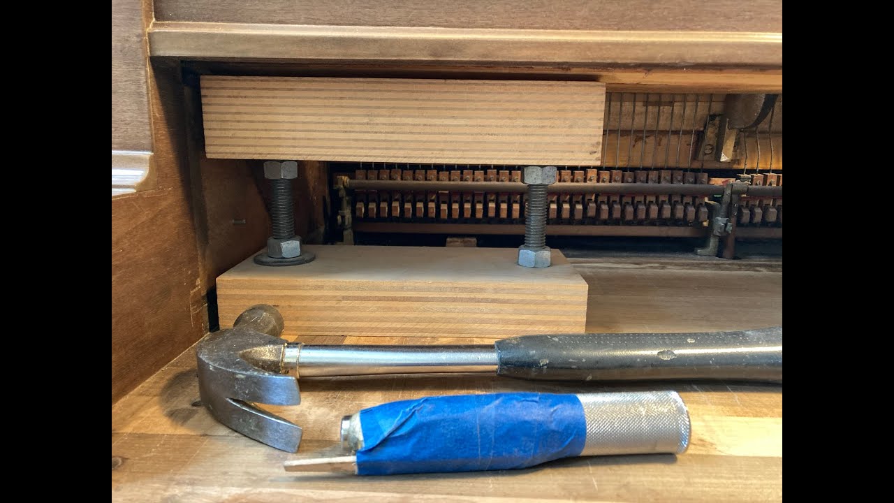 Welte 21 tuning pins driven, cleaning up coils, bridge pin repair, and settling wire