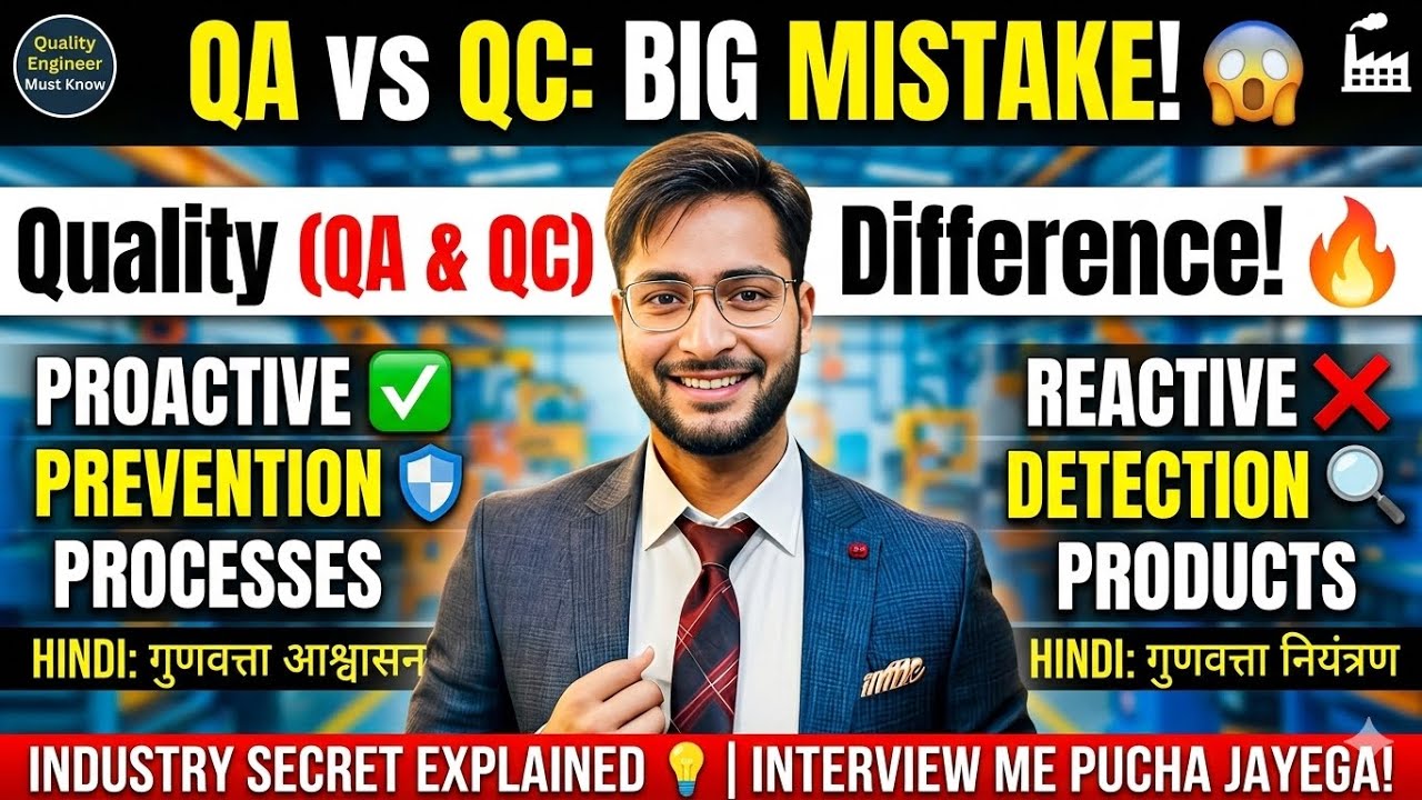 What is Quality | QA vs QC Explained in Hindi | Quality Assurance & Quality Control Full Explanation
