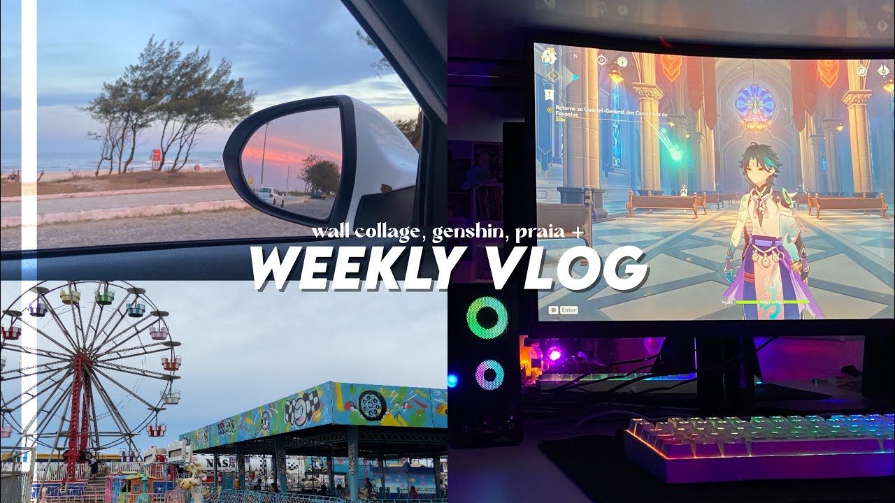 weekly vlog ep. 1 | novo setup, praia, wall collage & mais ! 🖇