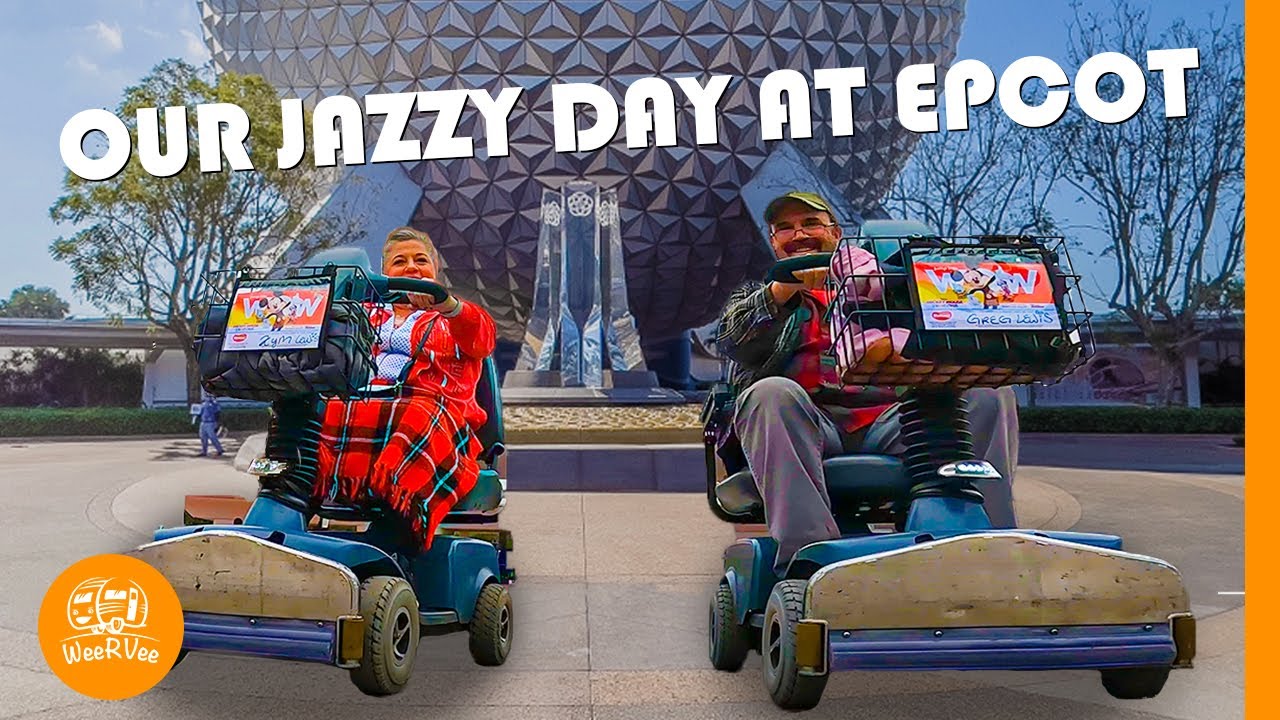 Our Jazzy Day at EPCOT | Greg & Kym hit Disney EPCOT on Mobility Scooters and lived to tell about it