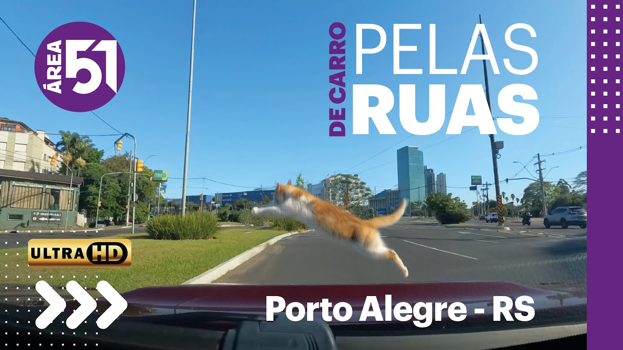 Pelas ruas de Porto Alegre de carro - Dashcam