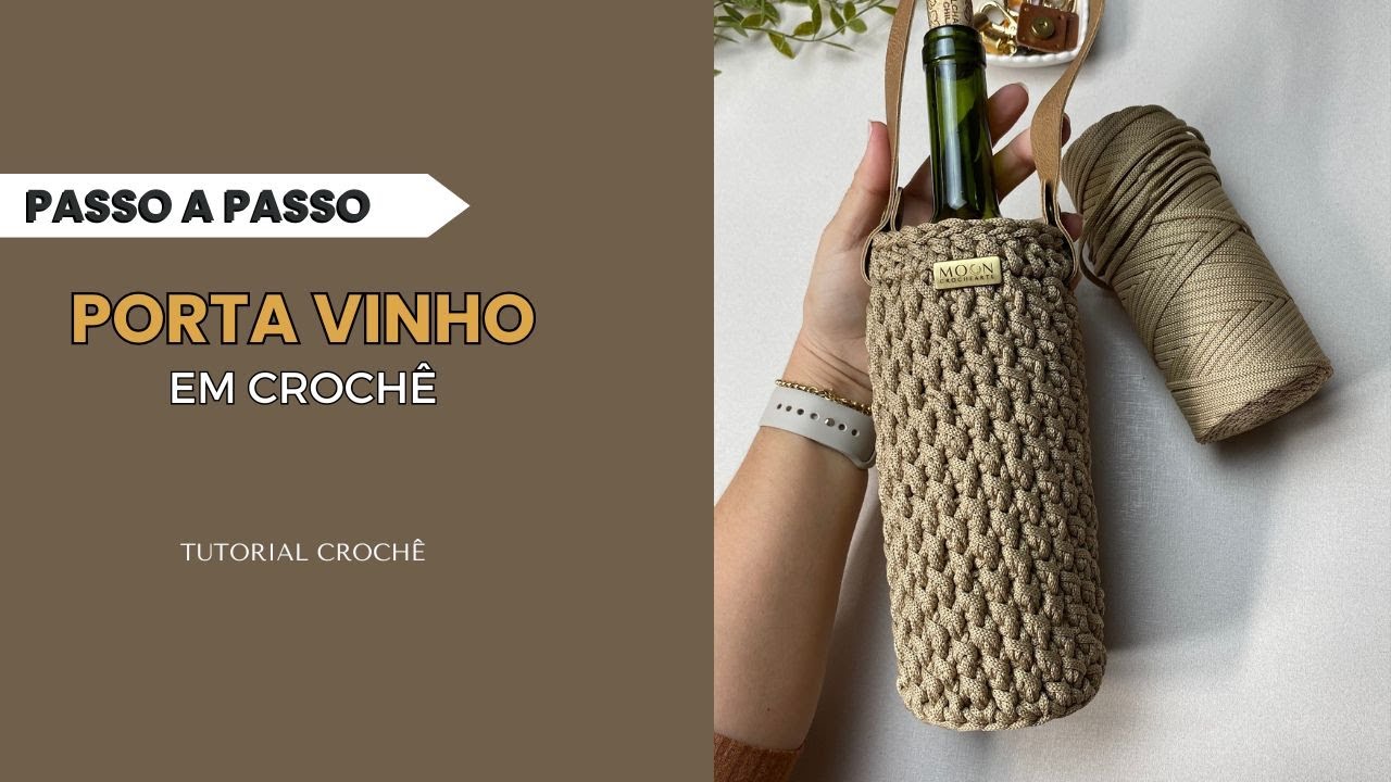 Porta vinho em crochê 🧶