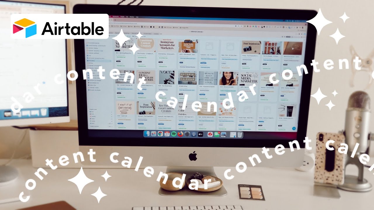 Использование Airtable для составления контент-плана для социальных сетей.