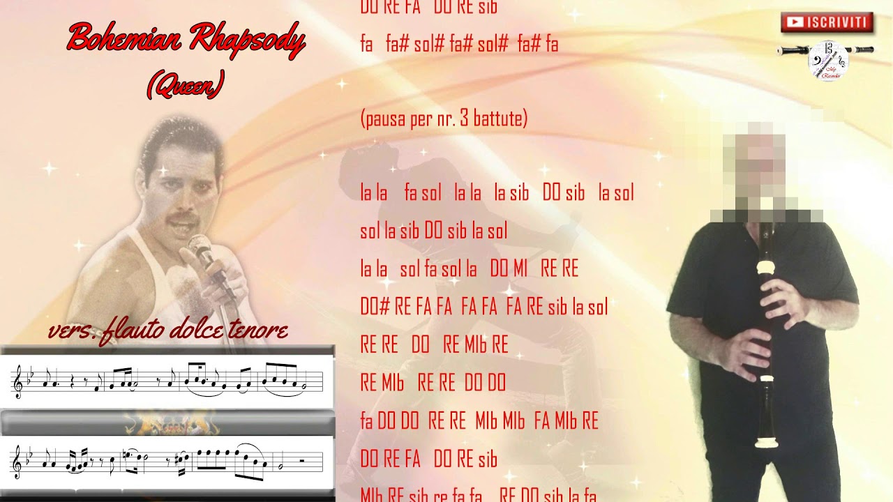 Bohemian Rhapsody (Queen) flauto tenore, tenor recorder, flauta dulce tenor, fl&ucirc;te &agrave; bec tenor