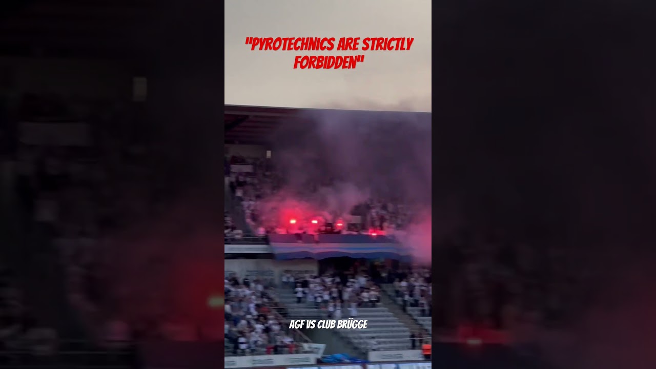 &ldquo;Pyrotechnics are strictly forbidden&rdquo; 🤪 AGF vs Club Br&uuml;gge ⚽️ Crazy atmosphere 💪🏼 #pyro #fans