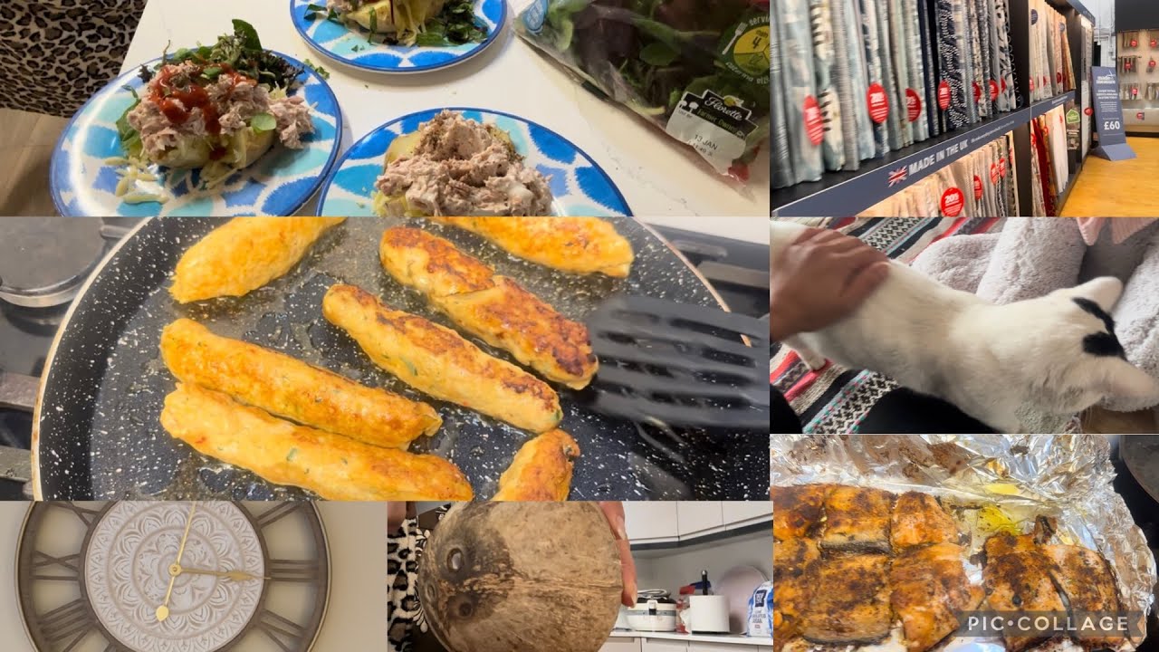 Chicken seekh kebab#Buy a clock#cooking#salmon fish with roast potatoes #