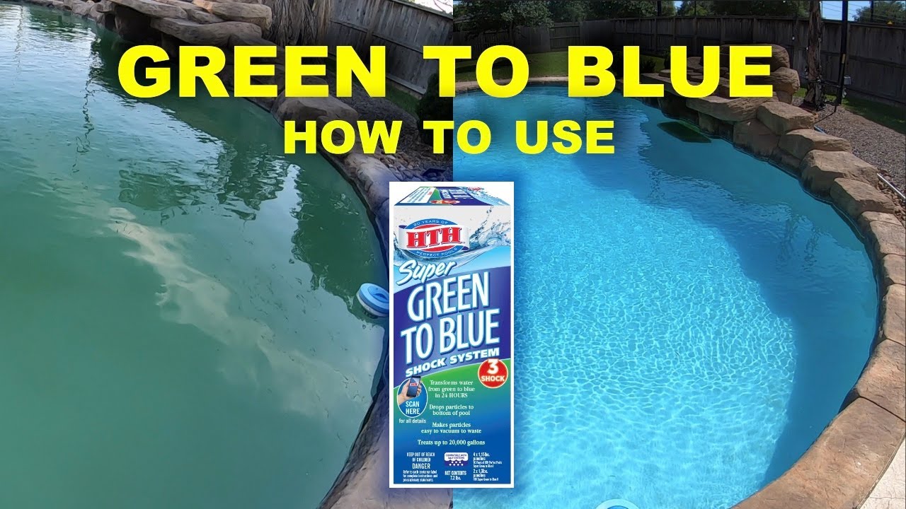 HTH GREEN TO BLUE — КАК ИСПОЛЬЗОВАТЬ ЕГО, ЧТОБЫ ИЗМЕНИТЬ ЦВЕТ ВОДЫ В ВАШЕМ БАССЕЙНЕ С ЗЕЛЕНОГО НА...