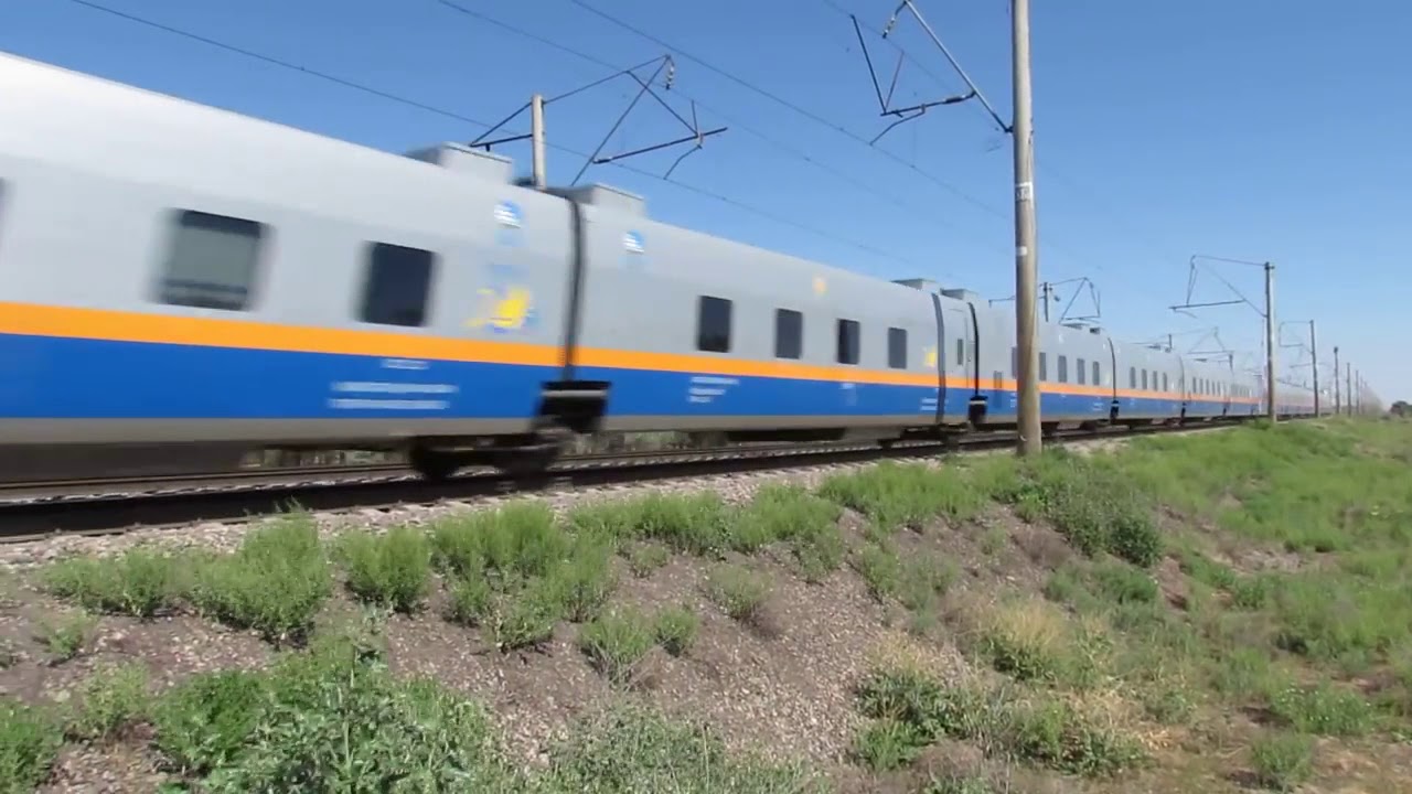 Испытания поезда Talgo (узкий кузов) в Казахстане скорость 200 км/ч (2012 год) часть 2