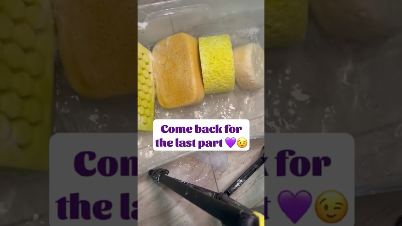 Sponge rinse over clear water | Crunchy sponge noises | Sponge ASMR